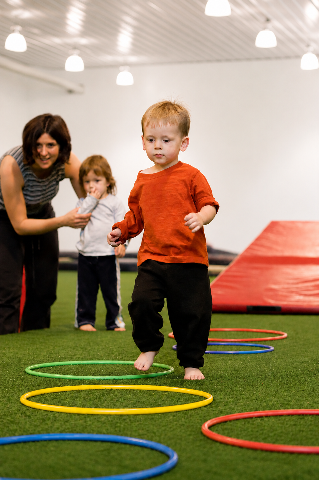Parent and toddler enjoying a Premier Playlab sports class together